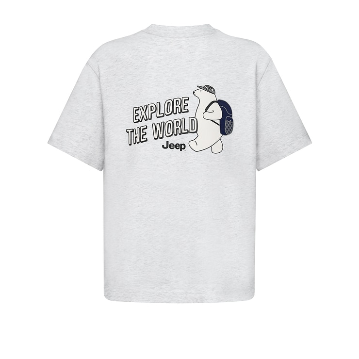 Jeep 키즈 반소매 로고 티셔츠 - 라이트멜란지그레이, 140