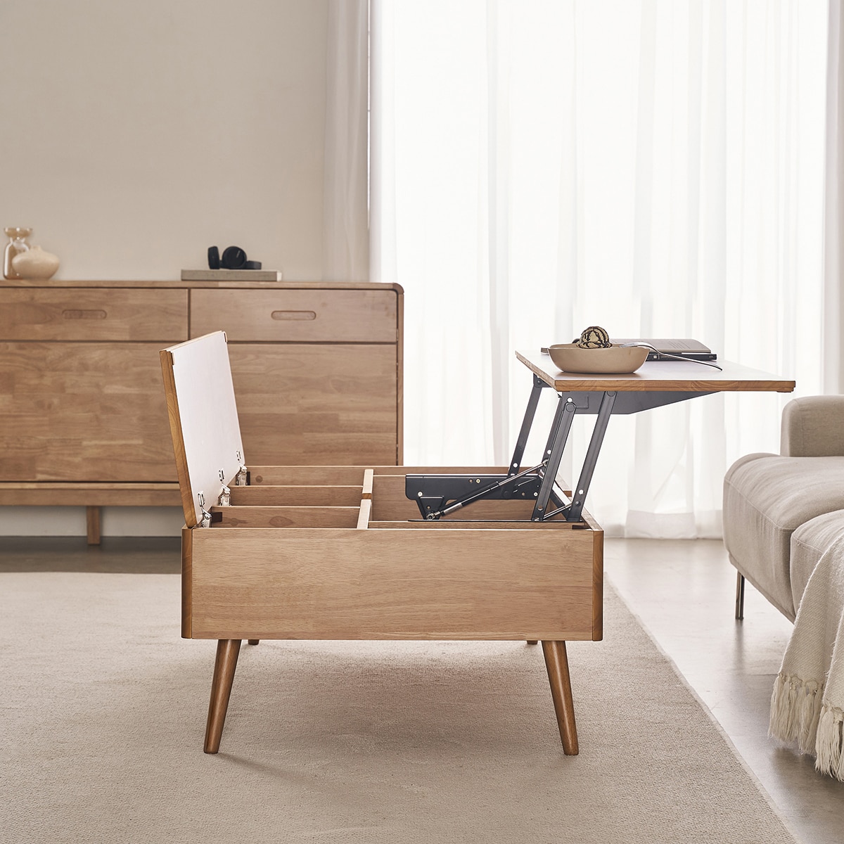 핀란디아 마로네 리프트업 소파 테이블 (1200)