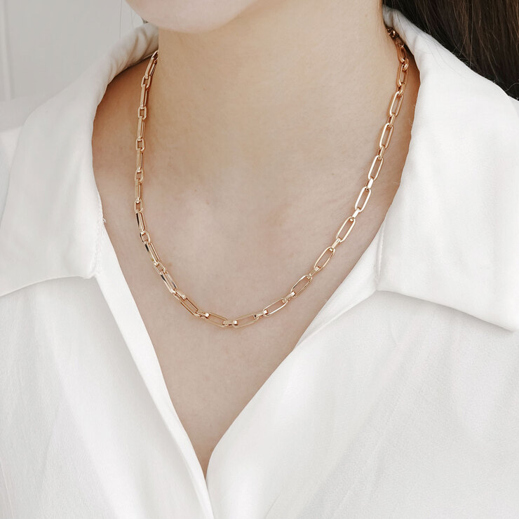 론드 18K 핑크골드 목걸이 에리엘