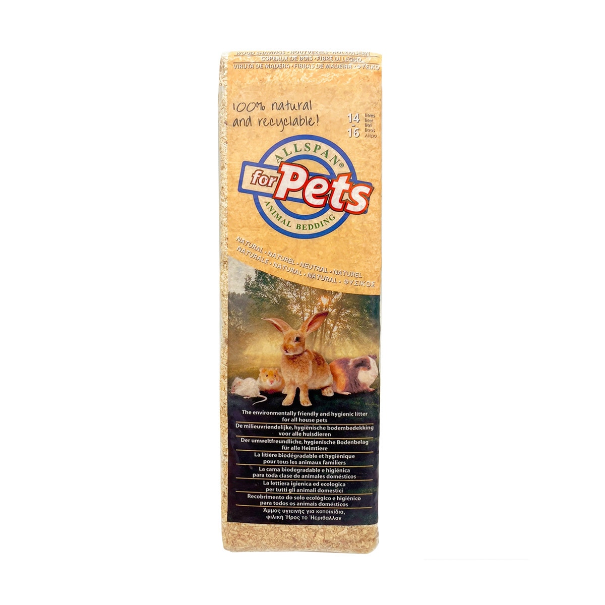 Allspan 햄스터 압축 베딩 (톱밥) 1kg x 12개 - 무향