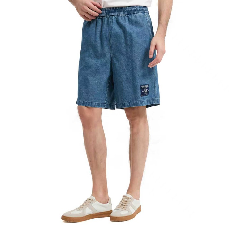 트루 릴리젼 남성 데님 반바지 - 미디엄블루