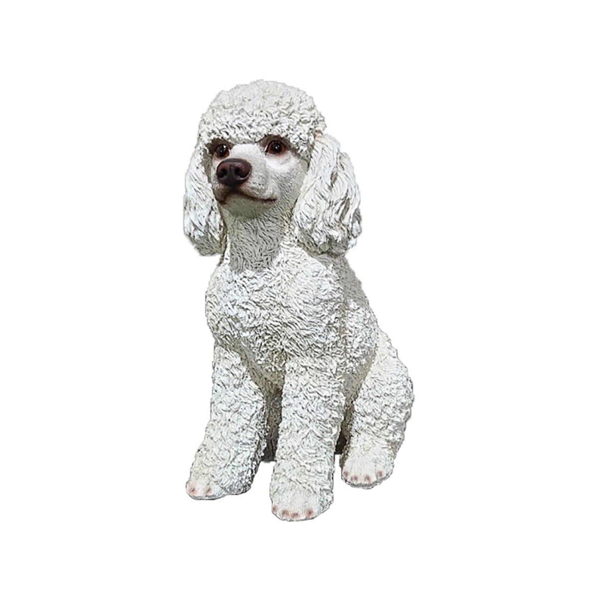 야외용 푸들 조각상 33cm - 화이트