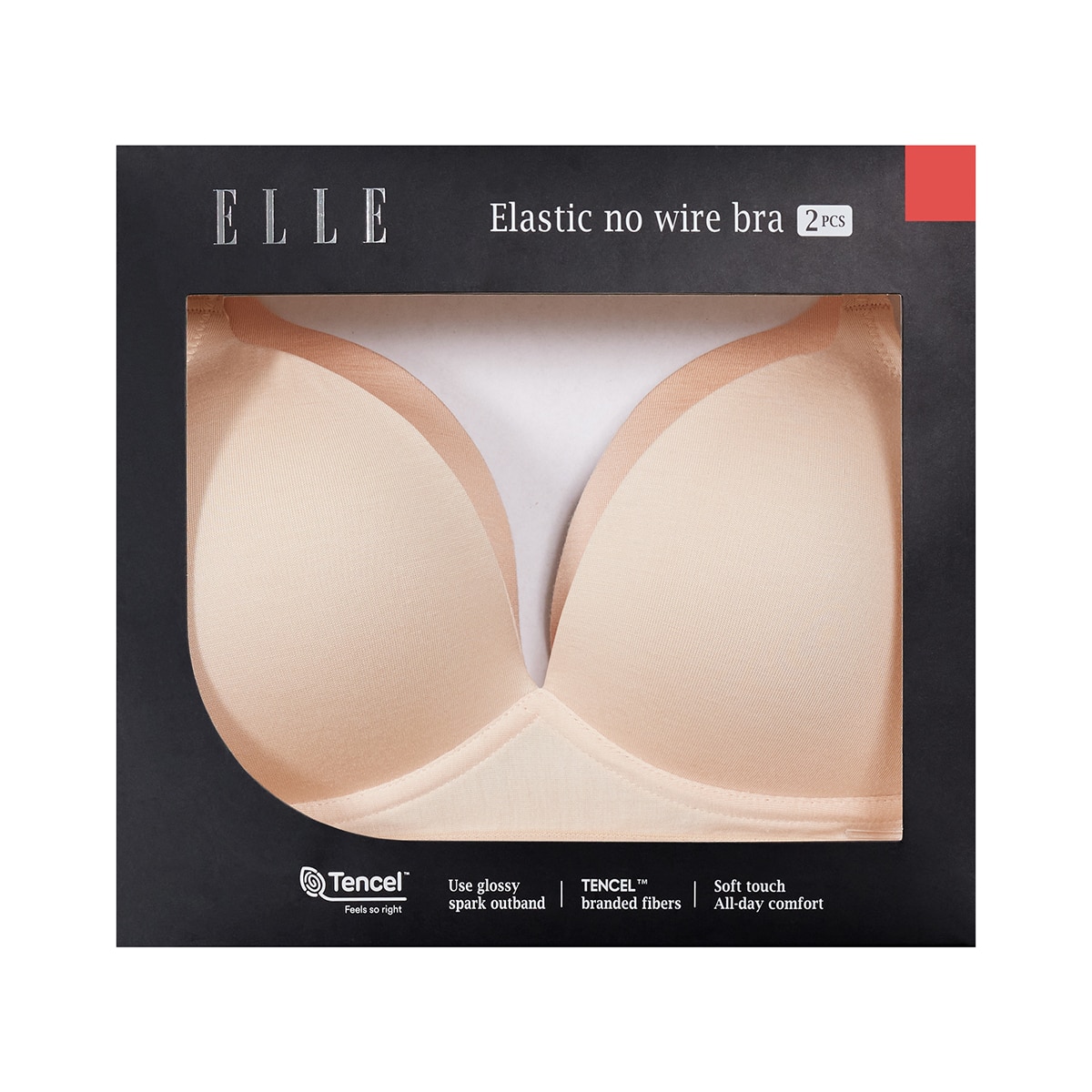 엘르 여성 엘라스틱 노와이어 브라 2매 - 라이트스킨/스킨 엘르 여성 엘라스틱 노와이어 브라 2매 - 라이트스킨/스킨