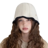 안드레아바나 여성 울 니트 모자 - 아이보리