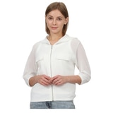 안지크 여성 니트 후드 재킷