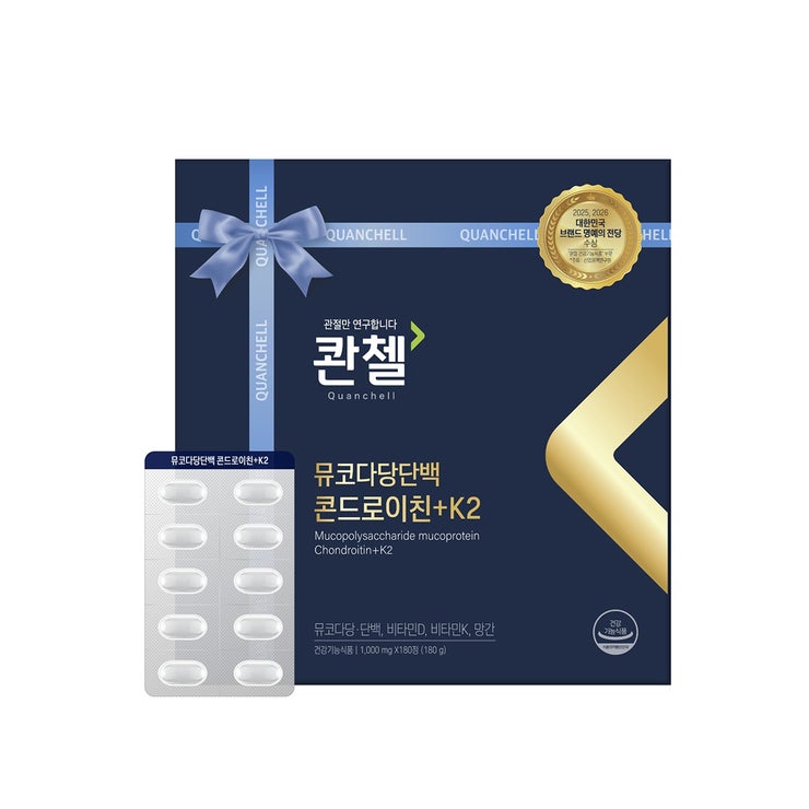 콴첼 뮤코다당단백 콘드로이친+K2 선물세트 180정 콴첼 뮤코다당단백 콘드로이친+K2 선물세트 180정