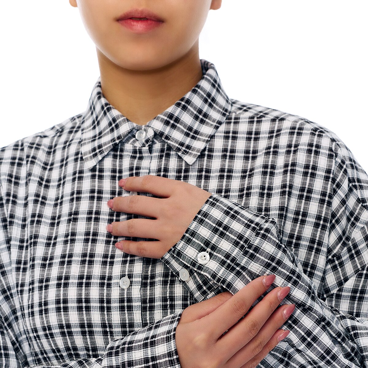 쥬시꾸뛰르 여성 체크 셔츠 - 블랙, M/L