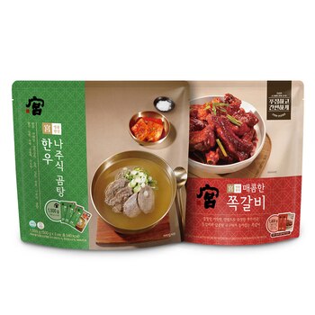 궁 한우 나주식곰탕 500gx3 + 매콤한 쪽갈비 700gx2 궁 한우 나주식곰탕 500gx3 + 매콤한 쪽갈비 700gx2