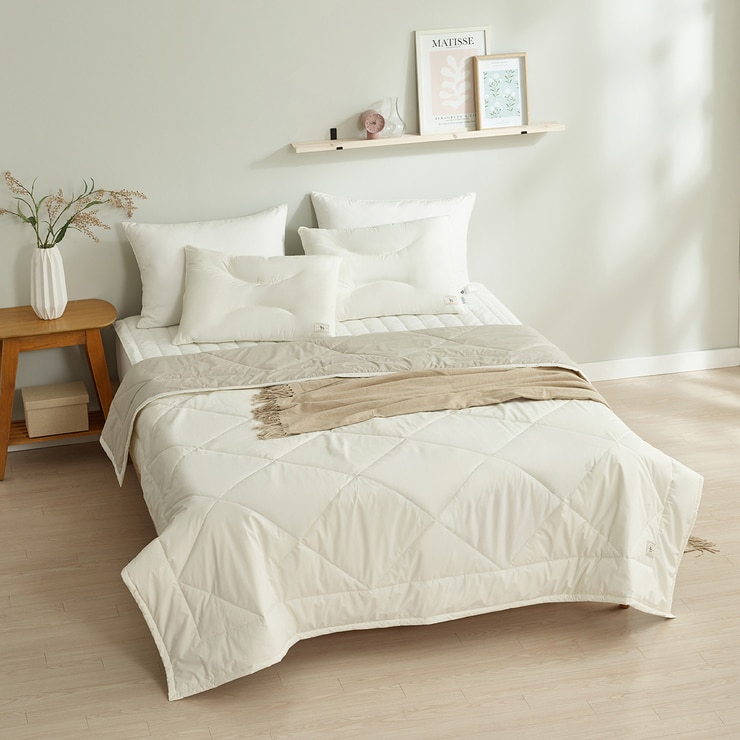 루마인 홈 사계절 솔리드 양모 이불 - 퀸