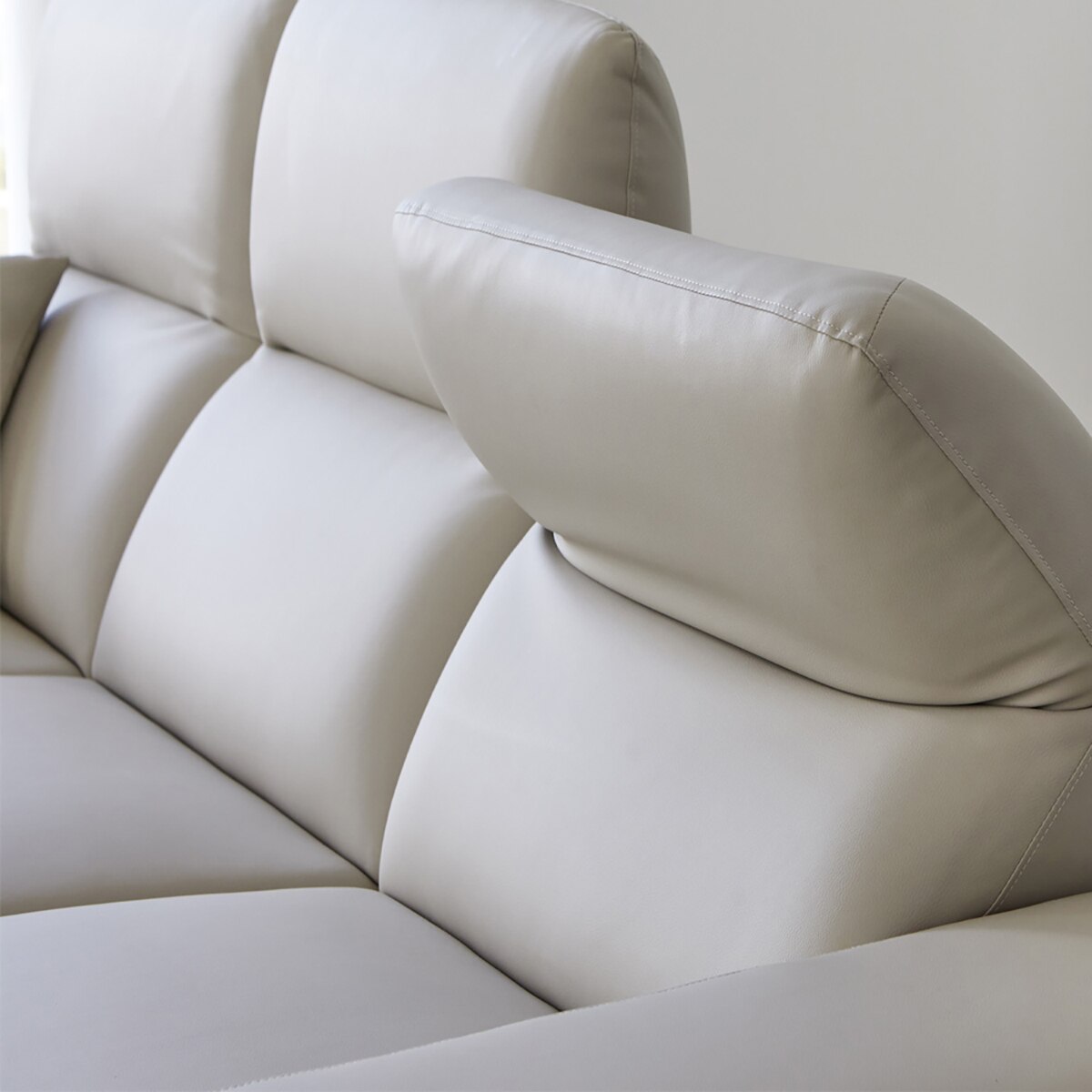 핸슨 루벤지 가죽 소파 4인 - 연그레이 핸슨 루벤지 가죽 소파 4인 - 연그레이