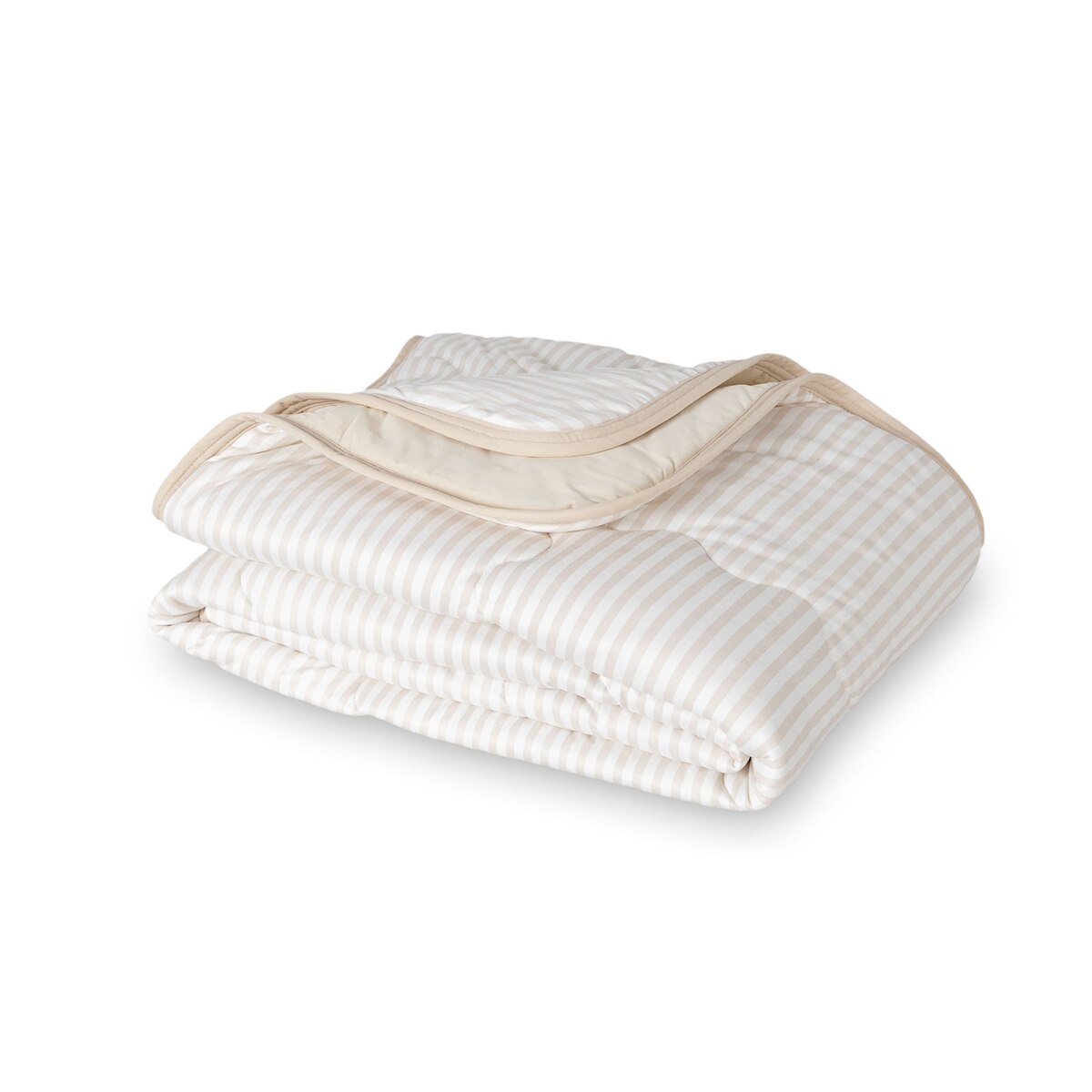 Berkshire 양면 쿨링 담요 152x178cm - 베이지스트라이프화이트