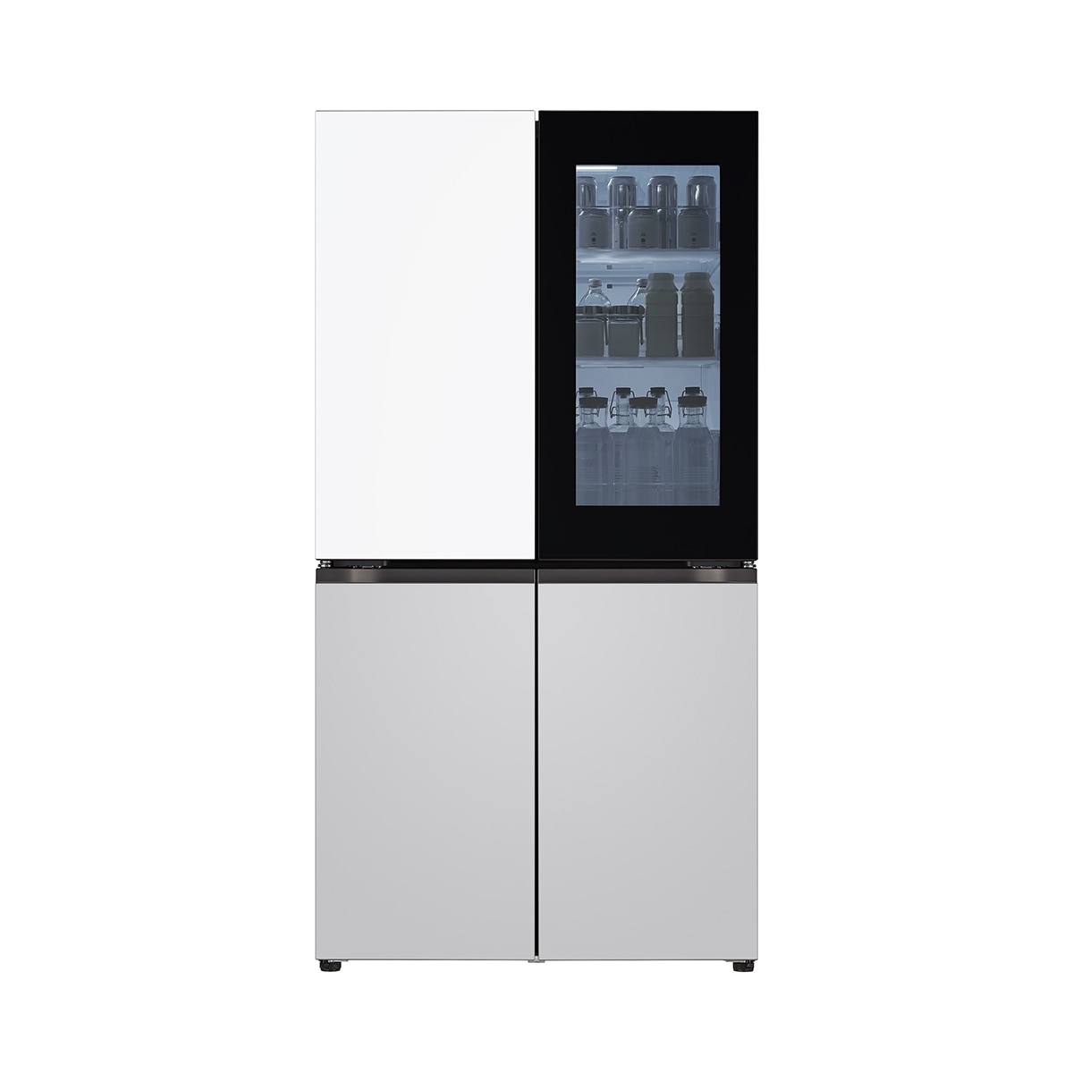 LG 오브제 노크온 냉장고 870L,메탈크림화이트&그레이