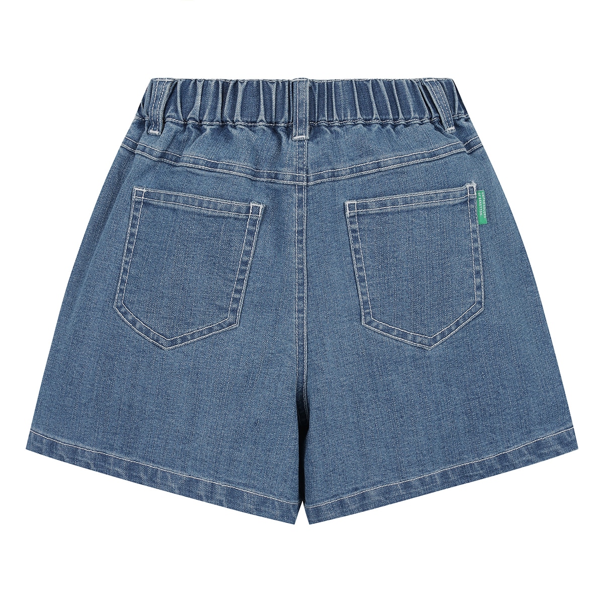 베네통 키즈 데님 반바지 - 여아미드인디고