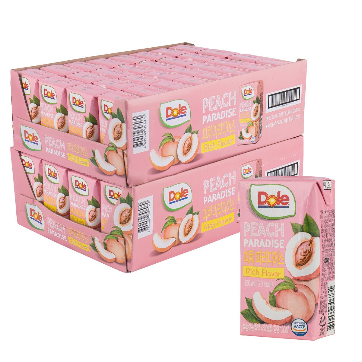 Dole 피치 파라다이스 주스 120ml x 32개 x 2박스