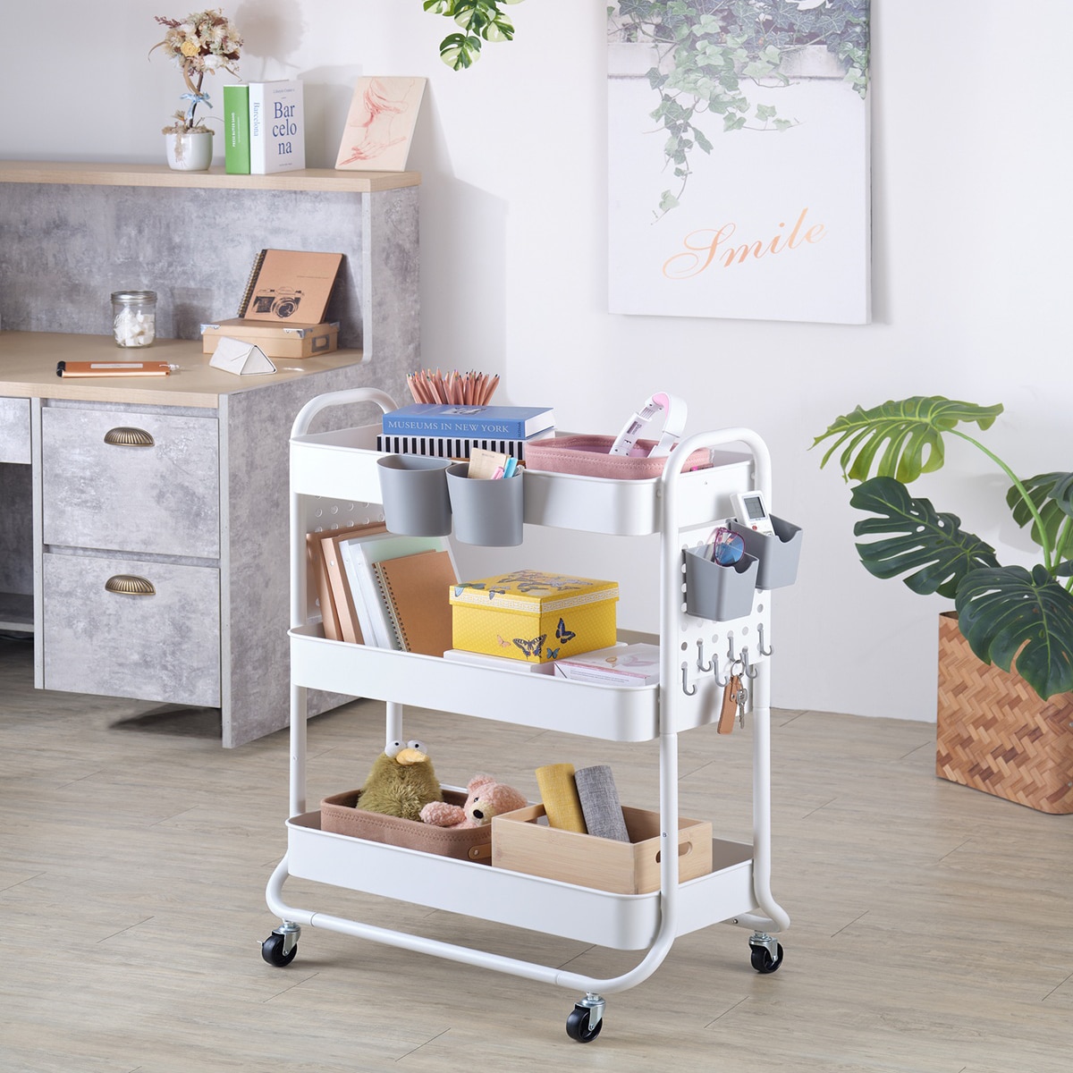 Edifice 다용도 3단 롤링 카트