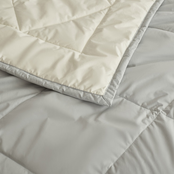 루마인 홈 사계절 솔리드 양모 이불 - 퀸, 그레이/아이보리