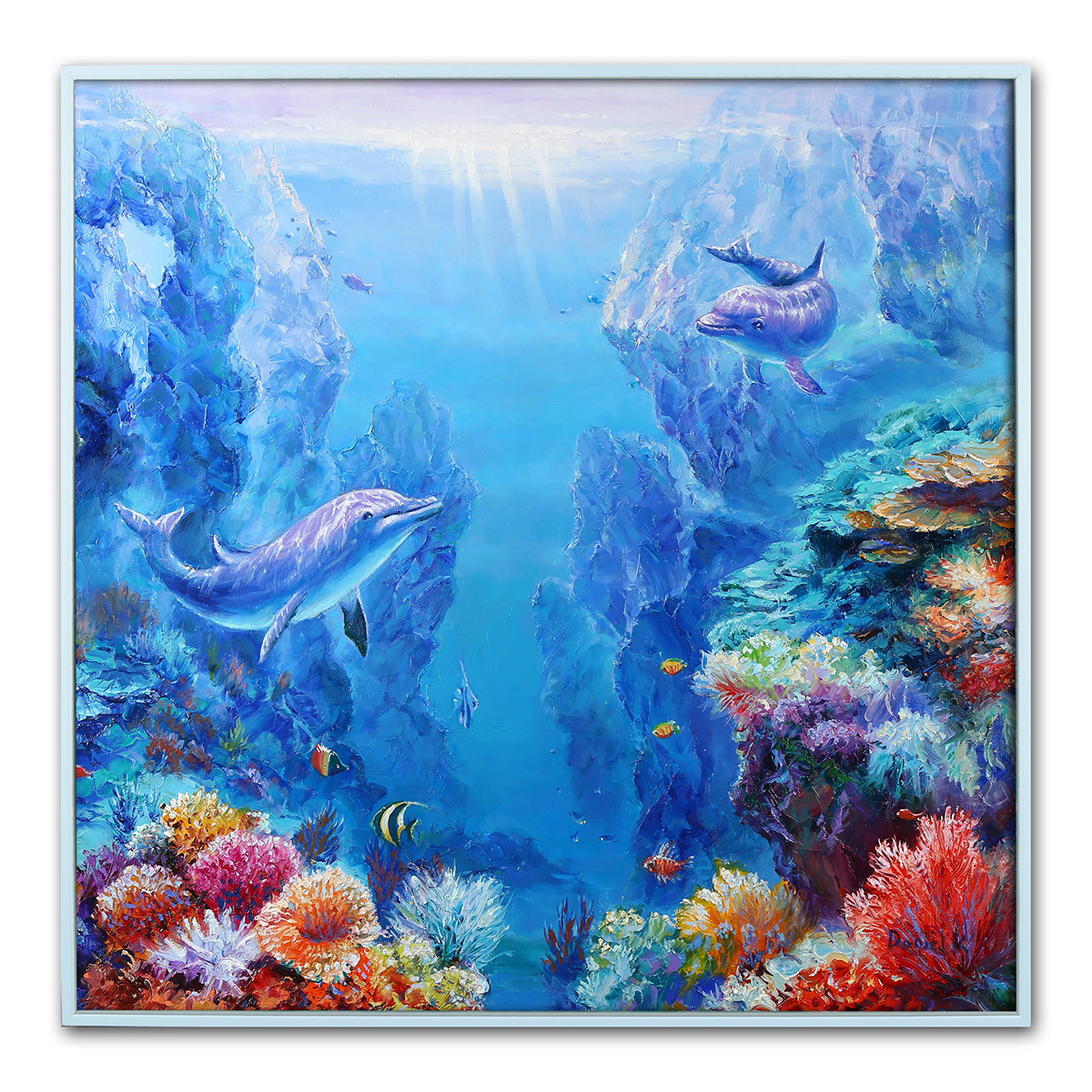 지클레 그림 액자 76x76cm - 바닷속 이야기