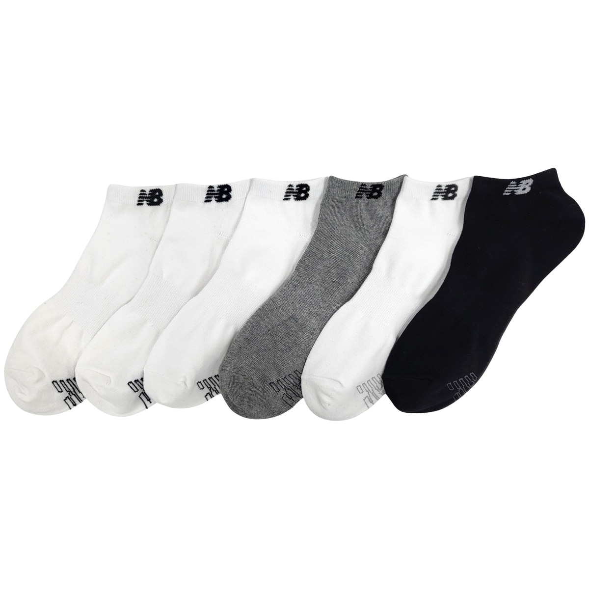 뉴발란스 남성스니커즈 양말 6족 - 화이트/그레이/블랙 뉴발란스 남성스니커즈 양말 6족 - 화이트/그레이/블랙