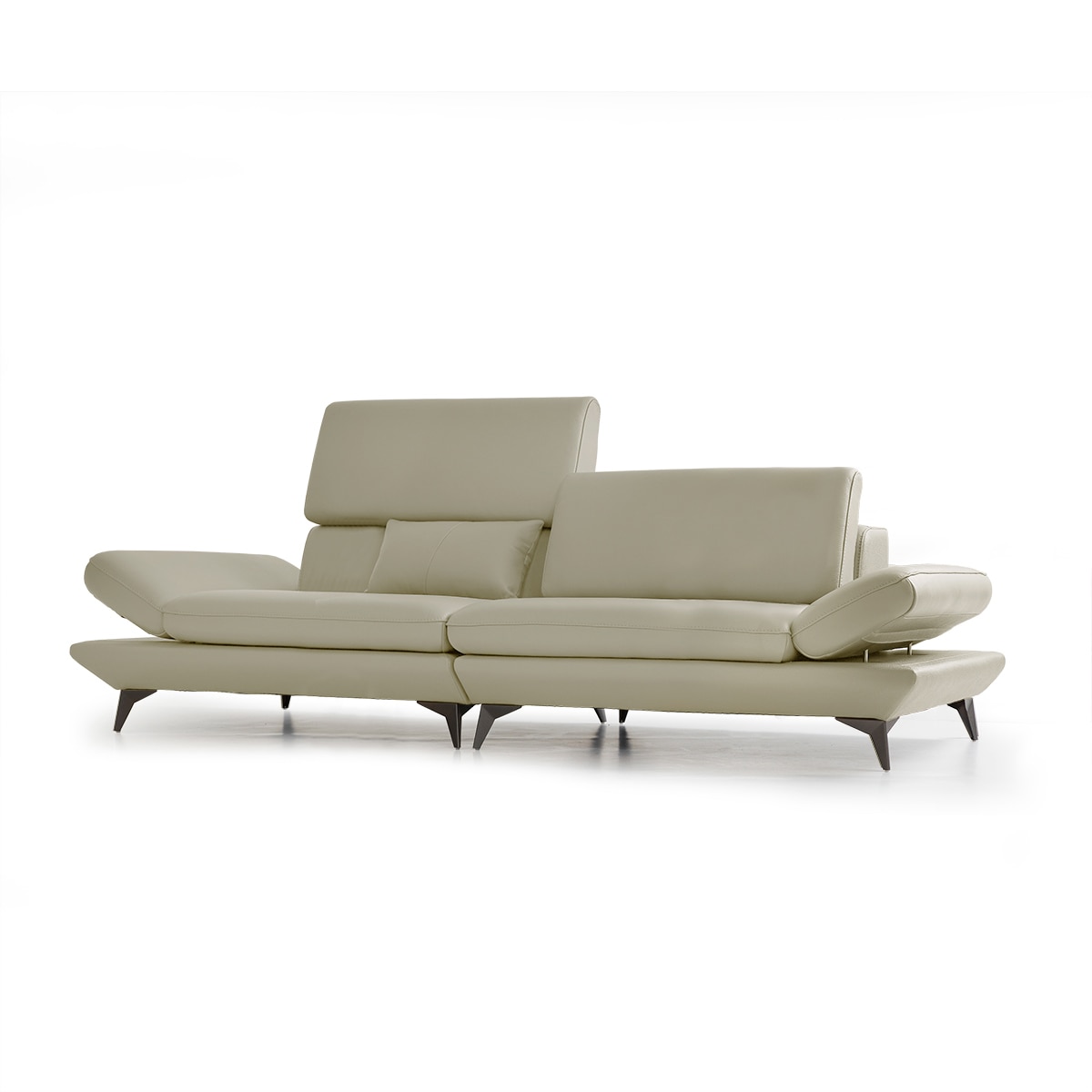 UND 에디션 NA6 천연 통가죽 소파 3.5인 - 라이트그레이